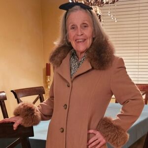 Lambs WOOL TRENCH COAT, WOOL AND FUR COAT, Real Fur Coat